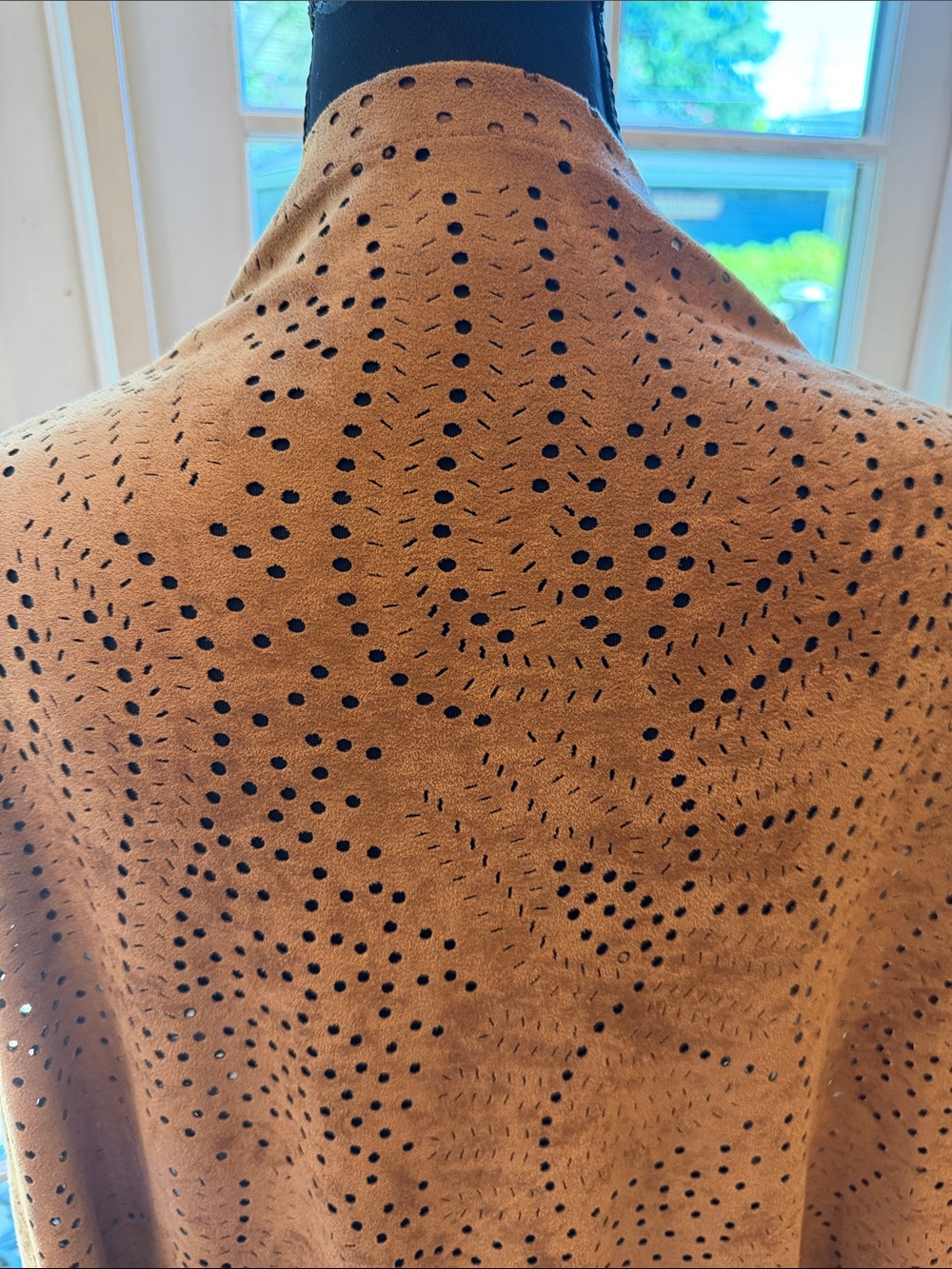 Fringed Knit Shawl Wrap in Tan - Picture 7 of 11